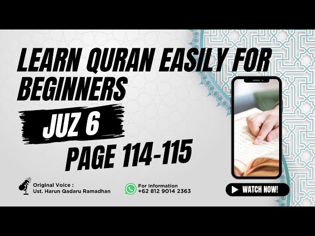 How To Read Quran Slowly & Beautifully - Juz 6 - Page 114-115 class=