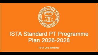 ISTA Standard PT Programme Plan 2026-2028