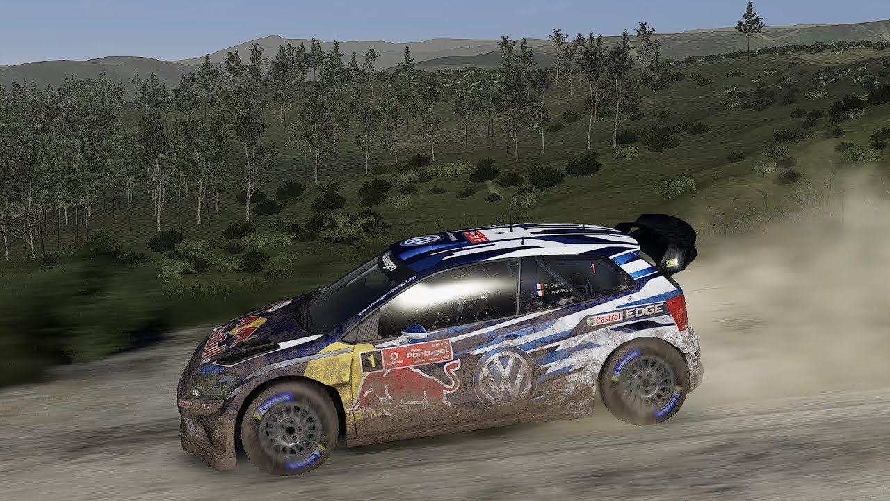 Volkswagen polo 6r 5 door blue rally jump on Craiyon