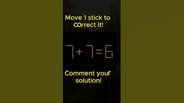 7+7=6 matchstick puzzle #puzzle #matchstickquiz #matchstickgame #quiz #matchstickpuzzle
