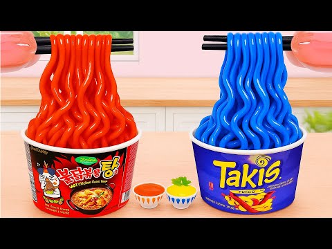 Best Of Food Recipe ❣️ How To Make Samyang Hot And Cold Mini Octopus Noodles ❣️ Lena Mini Chef
