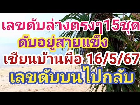 เลขดับล่างตรงๆ15ชุด  เซียนบ้านผือ ดับอยู่ทุกงวด ดับสายแข็งอมตะ ดับบนไปกลับ 16/5/67