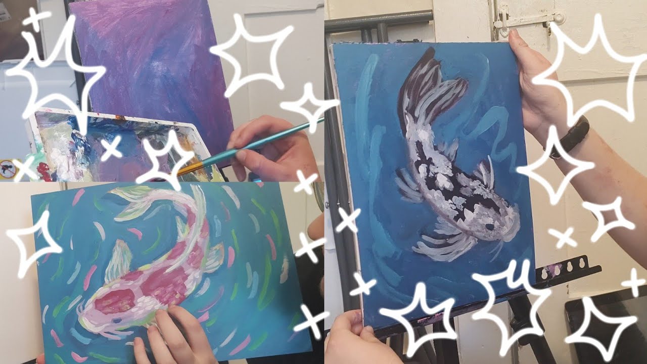 Color Fish Asmr relaxing art tour and painting a fish asmr (soft spoken, whispered ...