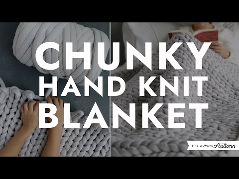 Chunky Yarn Hand Knitted Blanket