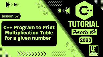 C++ Program to Print Multiplication Table for a given number | Multiplication Table