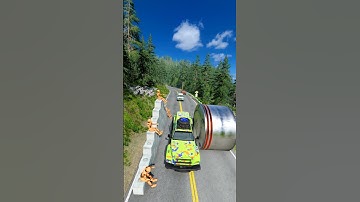 🚗💥 Cars Crash One by One Into Bollards & Dummies – Explosions Everywhere! | BeamNG Drive