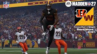 Madden 27 Stefon Diggs Commanders vs Cincinnati Bengals Simulation (Updated Rosters) 2026 Game Play