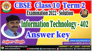 Information Technology code 402 CBSE Board Term 2 Examination 2022 Question paper Answer key