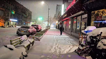 NYC 6AM Snow Walk | Bombogenesis Storm Kenan in Queens