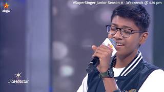 மேடையை முழுக்க உயிரோட்டமாக மாற்றிய குரல் ❤️🥰 Kadhaippoma Song by #Vishnu ❤️| Super Singer Junior 11