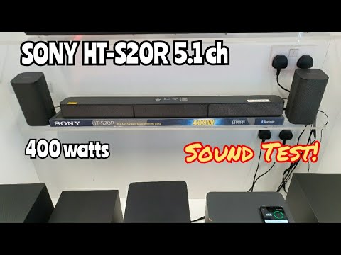 Sony HT-S20R 400W 5.1 ch Home Cinema SoundBar| Bass Sound Test!