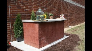 how to build an outdoor bar with concrete block