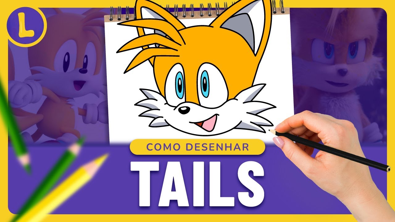 Como DESENHAR o TAILS do SONIC passo a passo - Como DIBUJAR a