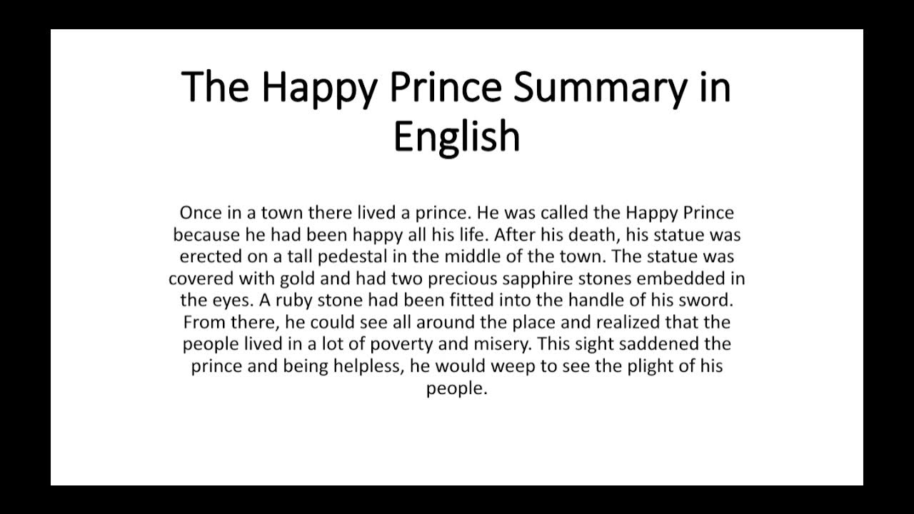 essay questions on the happy prince
