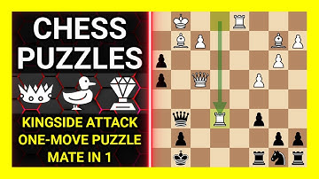 Chess Puzzles to Practice. Themes: Kingside attack, One-move puzzle, Mate in 1. Learn