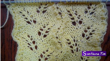 Ажурный Узор ФАНТАЗИЙНЫЕ КОЛОСЬЯ (Ажурные Колоски). ВЯЗАНИЕ СПИЦАМИ, УЗОРЫ № 127