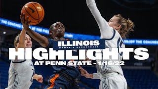 Illini WBB Game Highlights | at Penn State 1/16/22