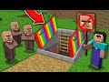 Minecraft noob vs pro pourquoi noob ne laisse pas ces villagers dans un soussol secret rainbow