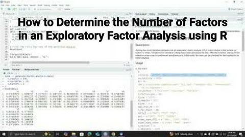 How to Determine the Number of Latent Factors in an Exploratory Factor Analysis using R  #r #efa
