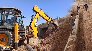 JCB 3CX | ⚠ Digging Trench Along The Pipeline 🚜 | New JCB Video