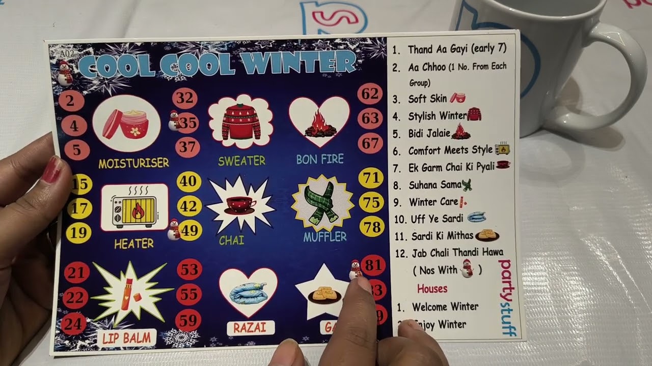 Winter Theme Number Group Kukuba Tambola Housie for Party (list6711_1)