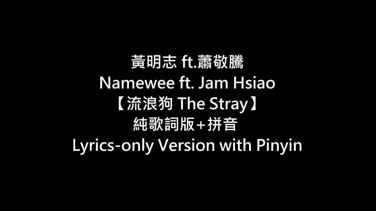 [歌詞+拼音 Lyrics+Pinyin] [4K+高音質] 黃明志Namewee ft.蕭敬騰 Jam Hsiao【流浪狗 The