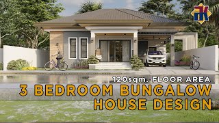 HOUSE DESIGN 120sqm 3 Bedroom Bungalow | Exterior & Interior | OFW Dream House