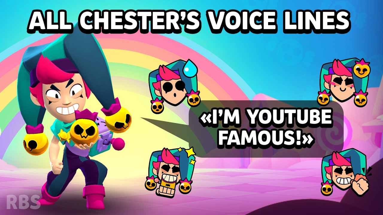 All Chester's voice lines and animated pins