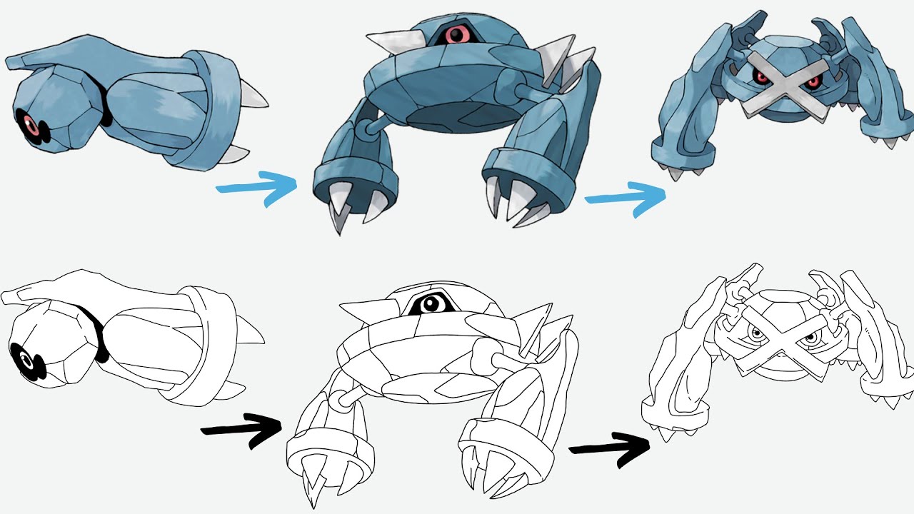 Metalosse Prevolution Cómo dibujar BELDUM METANG Y METAGROSS POKEMON | Pokemon Evolution ...