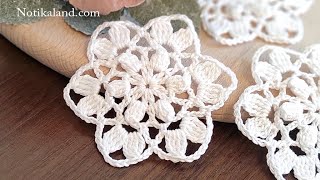 How to Crochet a Delicate Lacy Flower Motif  Easy Step by Step Tutorial