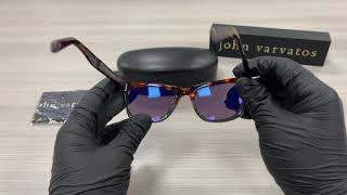 John Varvatos V515 Tortoise Gray-Blue Mirror Sunglasses