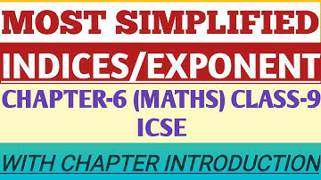 INDICES AND EXPONENTS ! CHAPTER 6 ! EX 6a CLASS 9 ! ICSE BOARD solved