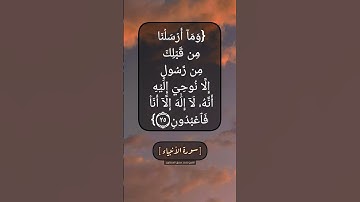 سورة الأنبياء الآية ٢٥ الى ٢٨ بصوت الشيخ محمد صديق المنشاوي