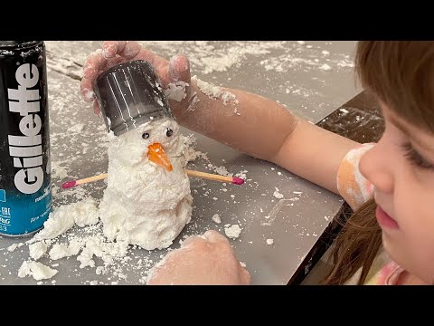 Искусственный снег из пены для бритья и крахмала VS снег из набора. DIY для детей и взрослых.
