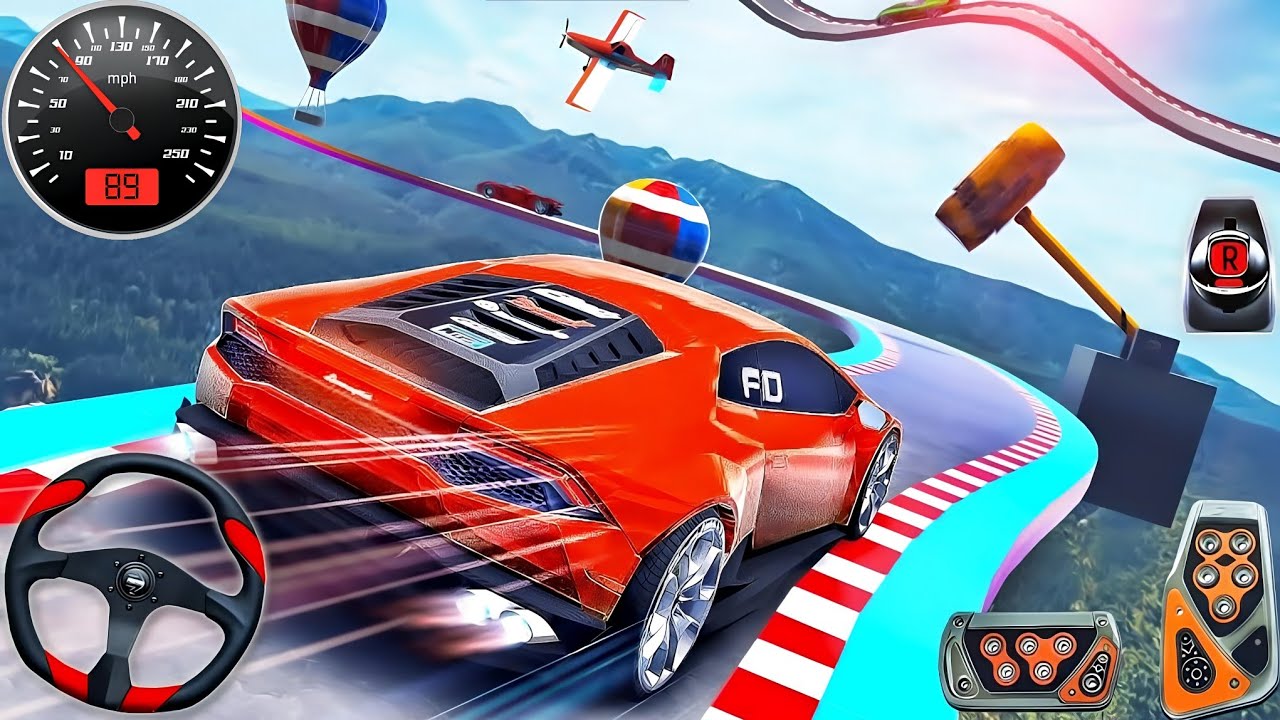 GT Impossible Car Stunts Race 3D - Muscle Car Mega Ramp Stunts Crash Racing: Android Gameplay #2
