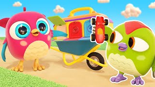 Hop Hop and a garage for toy racing cars for kids. Baby cartoons \& Online cartoon for kids.