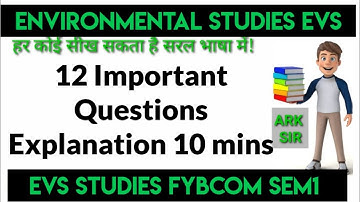 2024 IMPORTANT QUESTION ENVIRONMENTAL STUDIES FY BCOM SEM 1 MUMBAI UNIVERSITY IDOL ARK SRK SIR