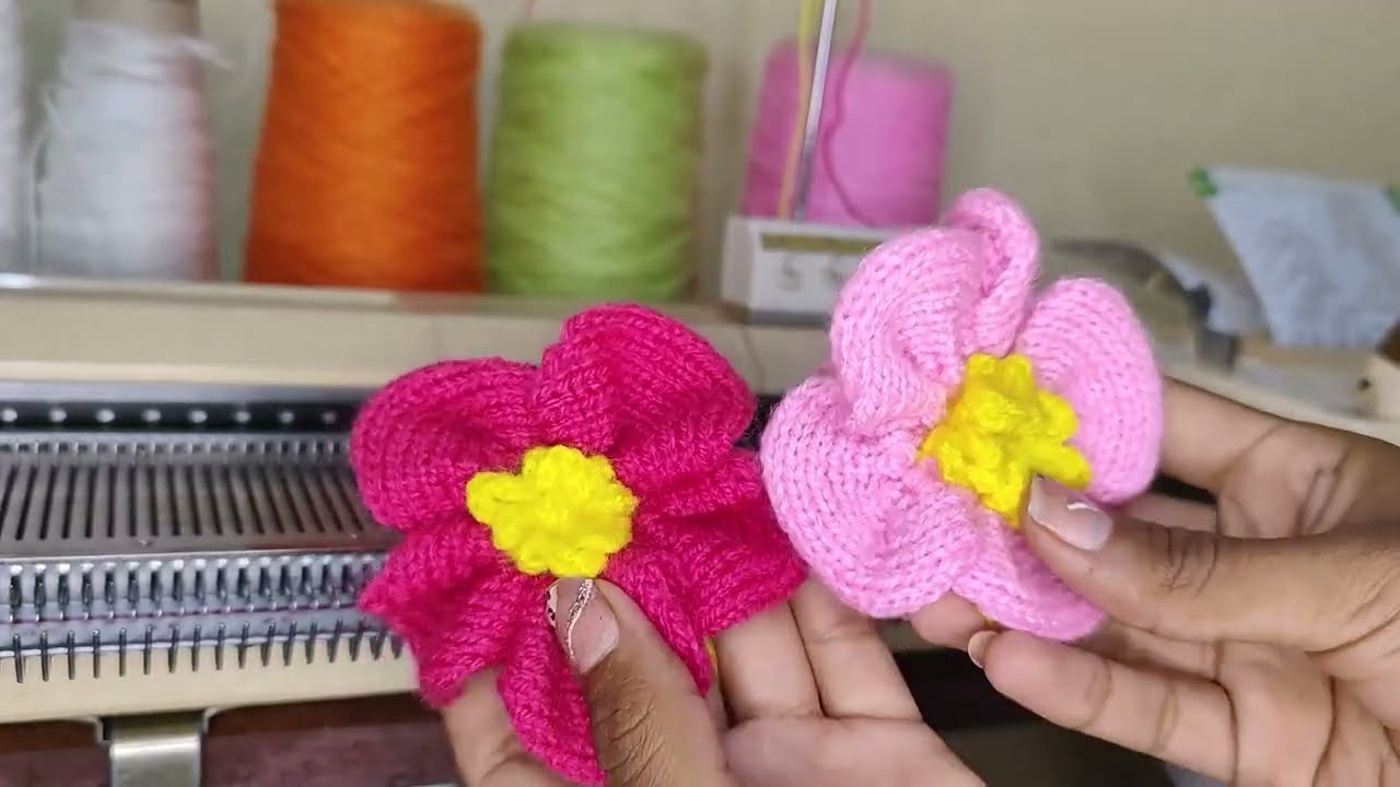 🌸 FLOR DE 5 PÉTALOS TEJIDOS A MÁQUINA | TEJIDOS EN TRICOTOSA