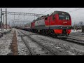 Электровоз ЭП2К-249 с пассажирским поездом Архангельск-Москва.