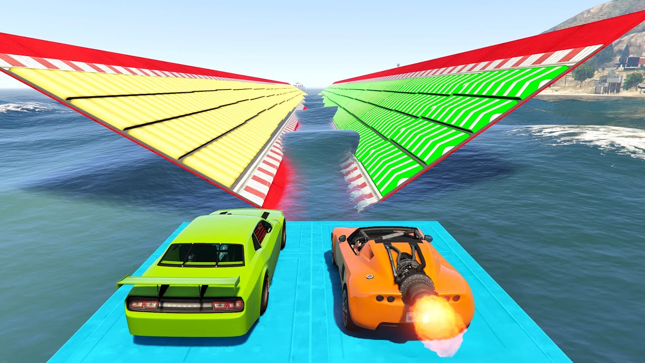 FIRE vs NITRO – Deadliest Split Ramp Race EVER! (GTA 5 Online)