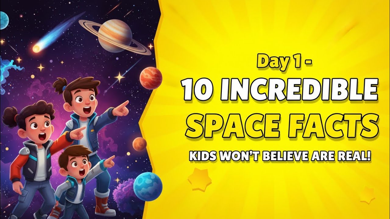Day 1 – 10 Incredible Space Facts Kids Won’t Believe Are Real! 🌌