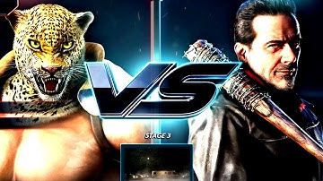 King vs Negan (Very Hard AI CPU) - Tekken 7