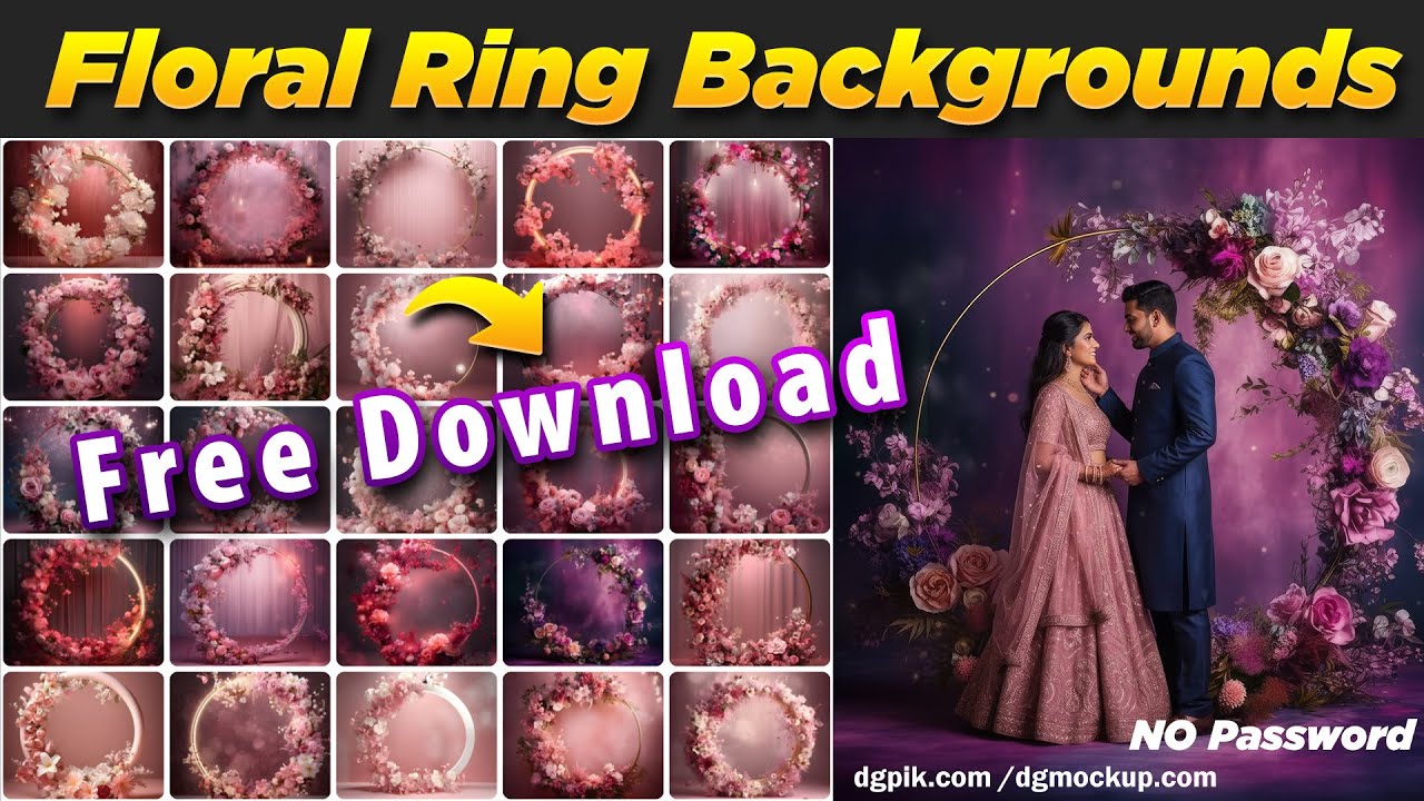 NEW Free 25 Floral Ring Backgrounds Download | Photoshop Editing & Secret Animation Magic