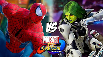 Spider-Man VS Gamora Marvel vs Capcom Infinite Gameplay
