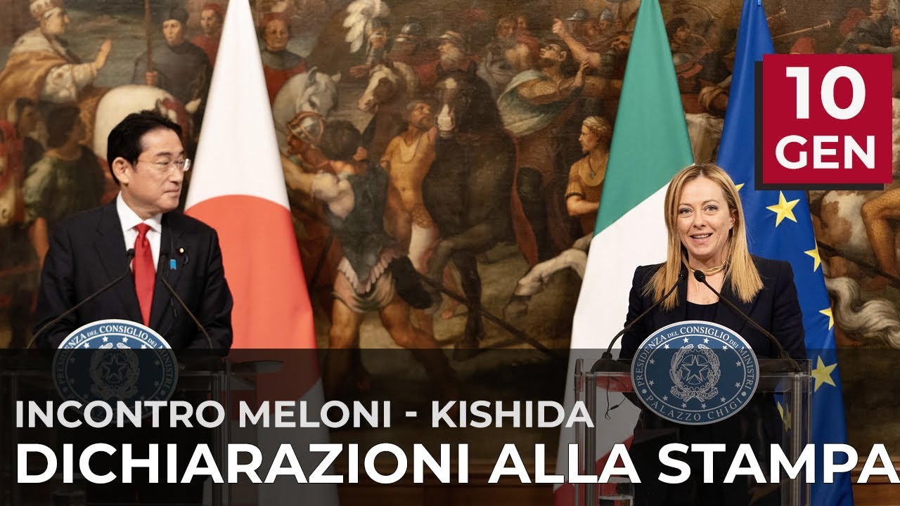 Dichiarazioni alla stampa Meloni - Kishida (Traduzione simultanea)