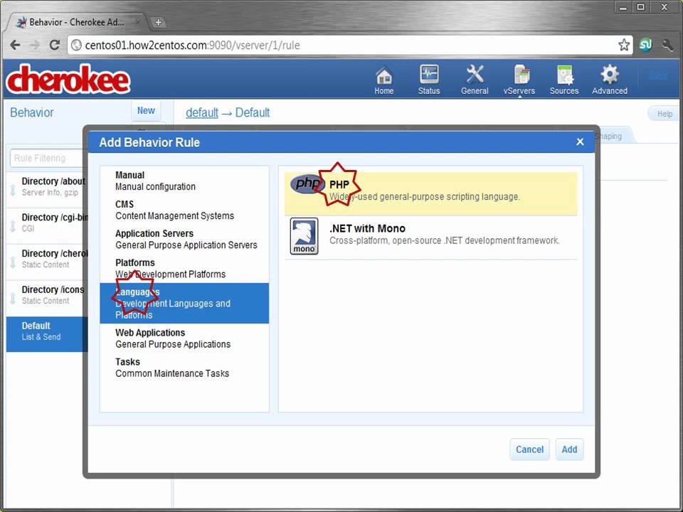 Configuring PHP in Cherokee web server - YouTube