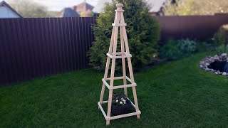 Garden obelisk. DIY garden trellis.