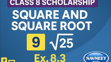 Class 8 Maths SCHOLERSHIP chapter 8 Square and Square root Ex. 8.3 #navneet_book