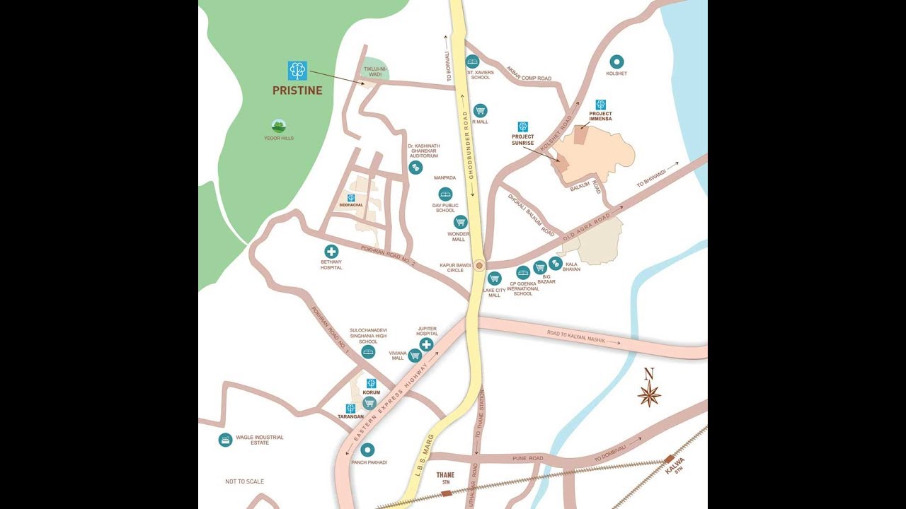 Kalpataru Pristine Hills, Location Map, Manpada, Thane West, Mumbai