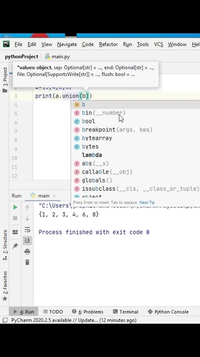 union and intersection in python | python | #python #coding - YouTube